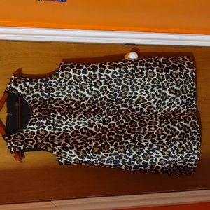 Jcrew leopard print sheath dress size 16